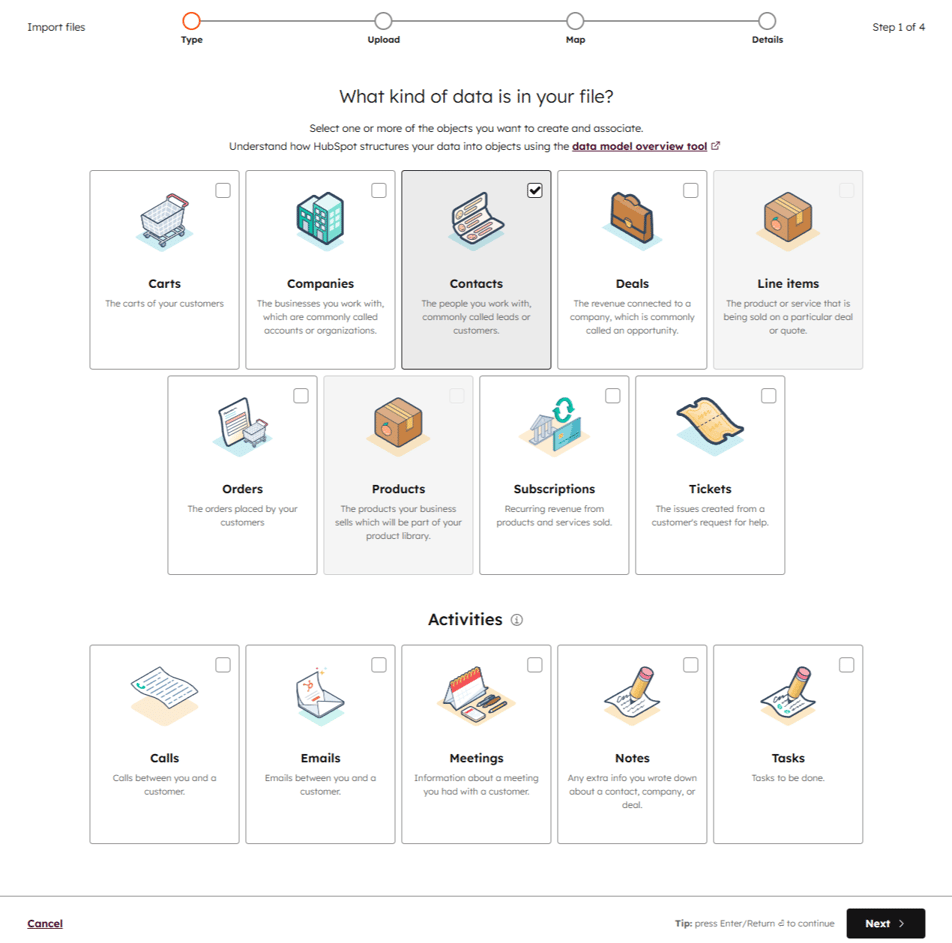 HubSpot import contacts-1