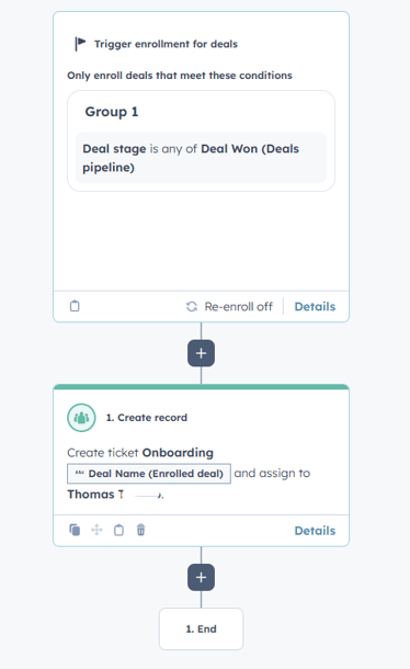 HubSpot Workflow - Onboarding - Handoff sales to account management